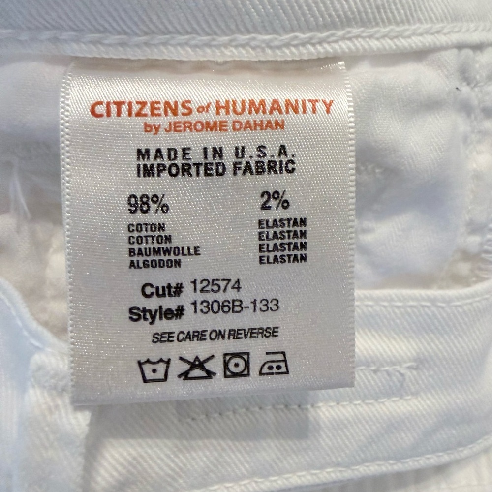 Citizens of Humanity Elson Medium Rise Straight Leg Stretch White Jeans Size 28 - Picture 7 of 7
